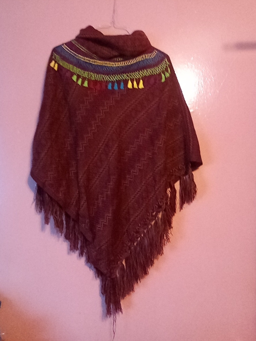 Mexican embroidery poncho one size ( Hang )